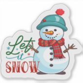 Vrolijke kerst sneeuwpop Sticker (Voorkant)