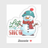 Vrolijke kerst sneeuwpop Sticker (Vel)