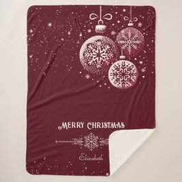 Vrolijke kerst sneeuwvlok Ornamenten Sherpa Deken