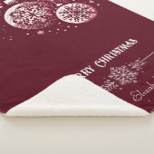 Vrolijke kerst sneeuwvlok Ornamenten Sherpa Deken (3/4)