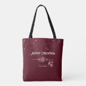 Vrolijke kerst sneeuwvlok Ornamenten Tote Bag (Achterkant)