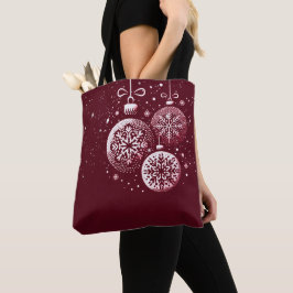 Vrolijke kerst sneeuwvlok Ornamenten Tote Bag