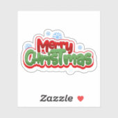 Vrolijke kerst sneeuwvlok sticker (Vel)