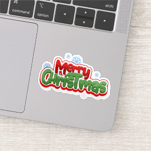 Vrolijke kerst sneeuwvlok sticker