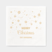 Vrolijke kerst sneeuwvlokken, aangepaste naam folie servetten (Voorkant)