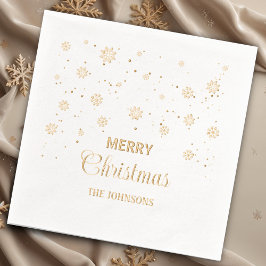 Vrolijke kerst sneeuwvlokken, aangepaste naam folie servetten