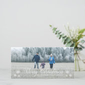 Vrolijke kerst sneeuwvlokken | Vakantiefotokaart Feestdagenkaart (Staand voorkant)