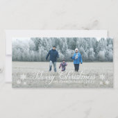 Vrolijke kerst sneeuwvlokken | Vakantiefotokaart Feestdagenkaart (Voorkant)