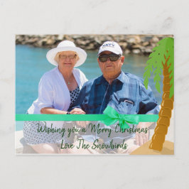 Vrolijke kerst Snowbird Funny Palm Tree Kaart
