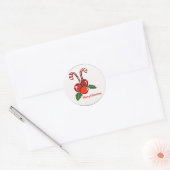 Vrolijke kerst Sticker - Candy Canes & Holly (Envelop)