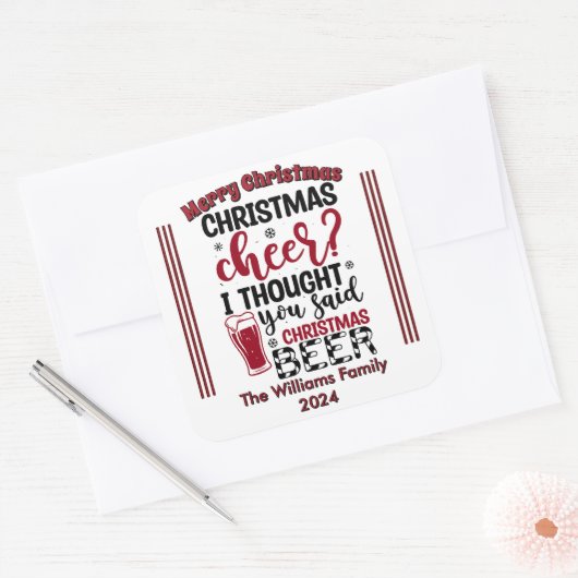 Vrolijke Kerst stickers & Bier! (Envelop)