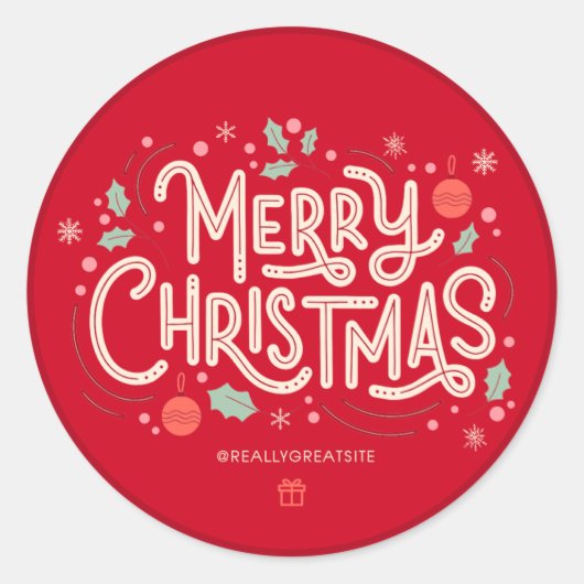Vrolijke kerst Stickers - Feestelijke vakantie ont (Voorkant)