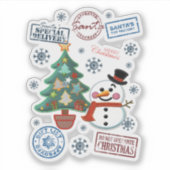 Vrolijke Kerst stickers voor de winter (Voorkant)