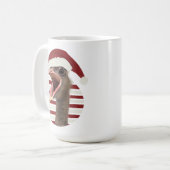 Vrolijke kerst struisvogel met kerstmuts koffiemok (Voorkant links)