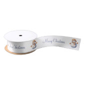 Vrolijke kerst Sweet Snowman Satijnen Lint (Spoel)