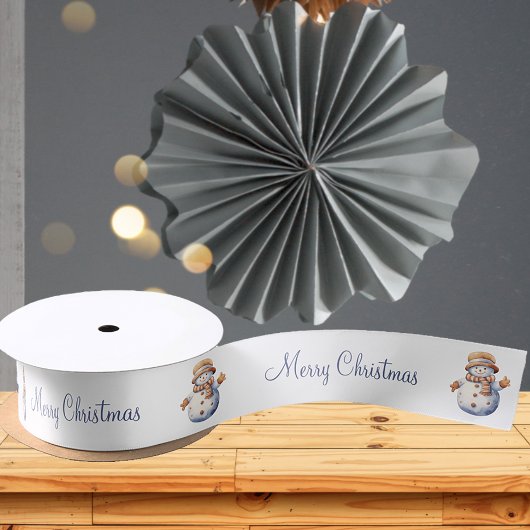 Vrolijke kerst Sweet Snowman Satijnen Lint