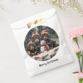 Vrolijke kerst teckel honden Sneeuwman Bedankzakje (Gezegeld)