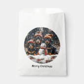 Vrolijke kerst teckel honden Sneeuwman Bedankzakje (Voorkant)