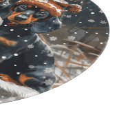 Vrolijke kerst teckel honden Sneeuwman Snijplank (Hoek)