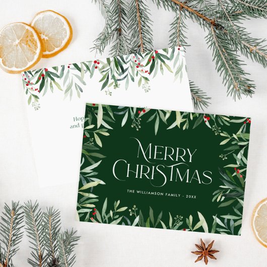 Vrolijke kerst trendy belettering kaart