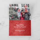 Vrolijke kerst typografie gevouwen foto feestdagen kaart (Binnen)