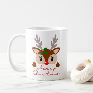 Vrolijke kerst typografie koffie mok