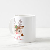 Vrolijke kerst typografie koffie mok (Voorkant links)