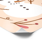 Vrolijke Kerst Typografie Snowman Floral Perfect Poster (Hoek)