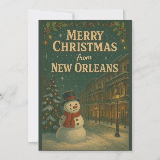vrolijke kerst uit New Orleans Feestdagenkaart (Voorkant)