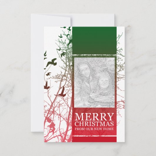 vrolijke kerst uit ons nieuwe huis ( silhouscreen kaart (Voorkant)