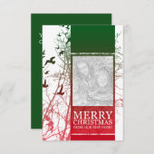 vrolijke kerst uit ons nieuwe huis ( silhouscreen kaart (Voorkant / Achterkant)