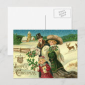 Vrolijke kerst vintage kerst Briefkaart (Voorkant / Achterkant)