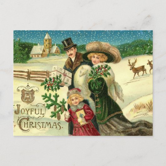 Vrolijke kerst vintage kerst Briefkaart (Voorkant)