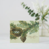 Vrolijke kerst vogel eieren feestdagenkaart (Staand voorkant)