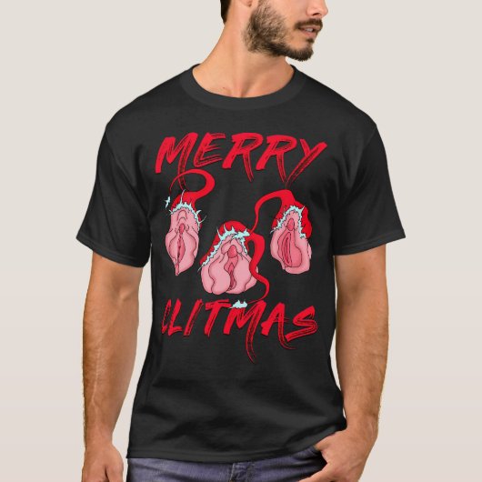 Vrolijke kerst vulva's t-shirt (Voorkant)