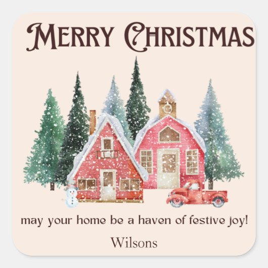 Vrolijke kerst watermeloen gezellige sticker (Voorkant)