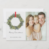 Vrolijke kerst Waterverf krans Feestdagenkaart (Voorkant)