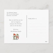 Vrolijke kerst Waterverf Snowman Feestdagenkaart (Achterkant)