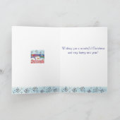 Vrolijke kerst Waterverf Snowman Tekening Feestdagen Kaart (Binnen)