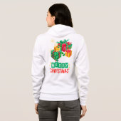 Vrolijke Kerst Witte Hoodie voor Vrouwen (Achterkant volledig)