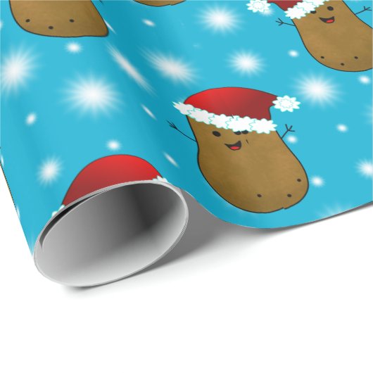 Vrolijke kerstaardappelen met kerstmanden cadeaupapier (Rol Hoek)
