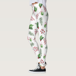 Vrolijke kerstballen Holly Berries Pine Leggings