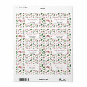 Vrolijke kerstballen Holly Berries Pine Monogram Etiket (Full Sheet)