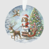 VROLIJKE KERSTBEAGLE ORNAMENT (voorkant)