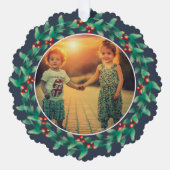 Vrolijke Kerstbessen foto Papier Ornament Kaart (Voorkant)