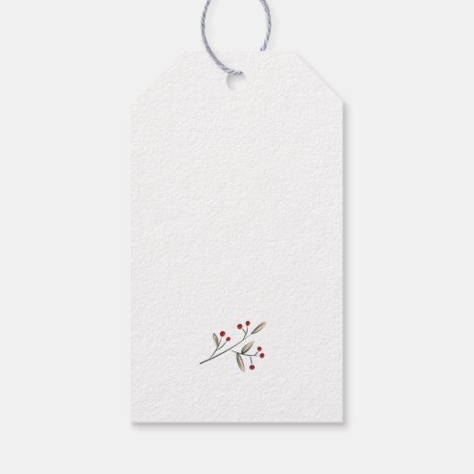 Vrolijke kerstbessen gepersonaliseerd cadeaulabel (Achterkant)