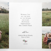 Vrolijke Kerstbessen Krans Vakantie Fotokaart Drieluik Uitnodiging (Binnenkant midden)