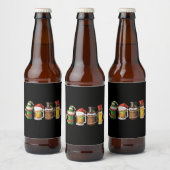 Vrolijke kerstbieren Drink Santa Beer Lover Bier Etiket (Flessen)