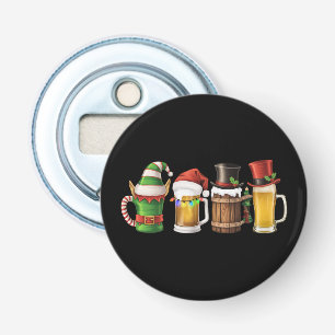 Vrolijke kerstbieren Drink Santa Beer Lover Button Flesopener