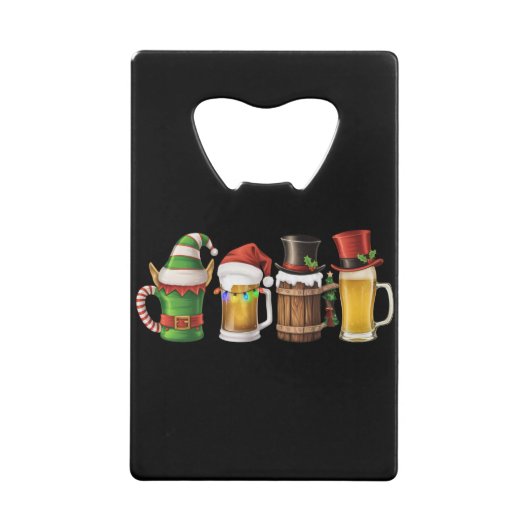 Vrolijke kerstbieren Drink Santa Beer Lover Creditkaart Flessenopener (Voorkant)